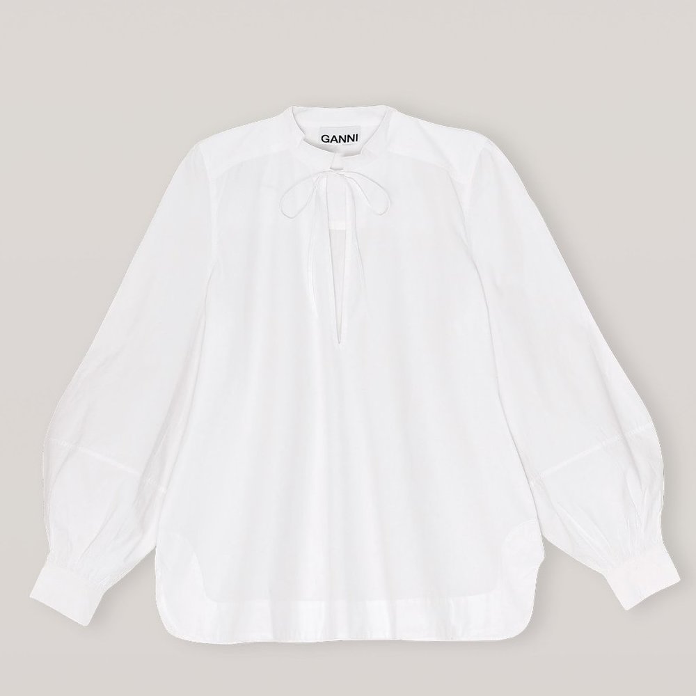 NWT Ganni Cotton Poplin Blouse